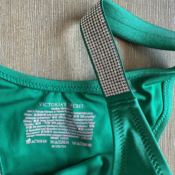 Victoria's Secret Green Bikini Bottom medium Rhinestone nwot - Picture 2 of 3